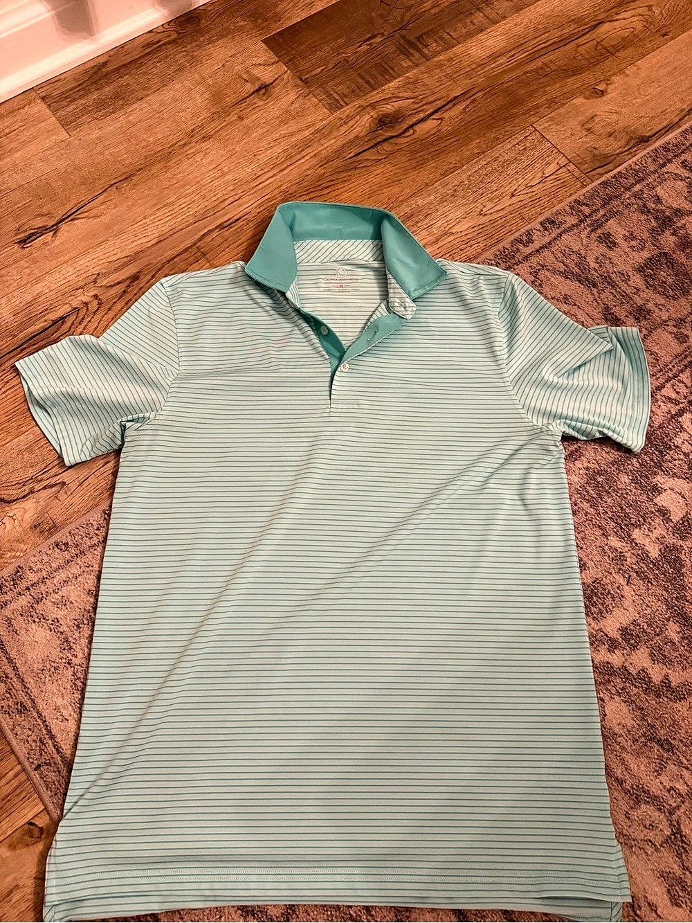 Southern Tide Men's Striped Polo in Green & White